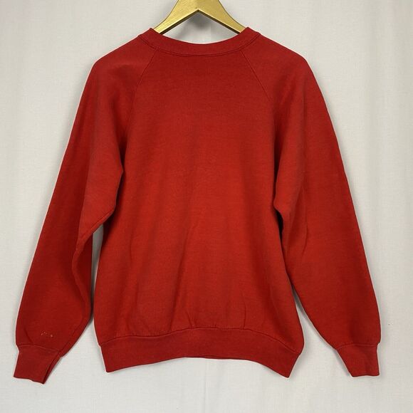 Vintage Guess Sweatshirt Mens Large Puff Paint Spellout Logo Red 80s 90s USA - Picture 4 of 11